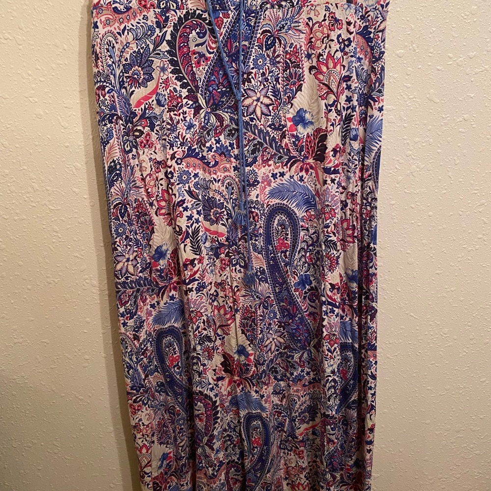 Tommy Bahama Palais Paisley Floral Stretchy Jersey Pull on Maxi skirt Size XL